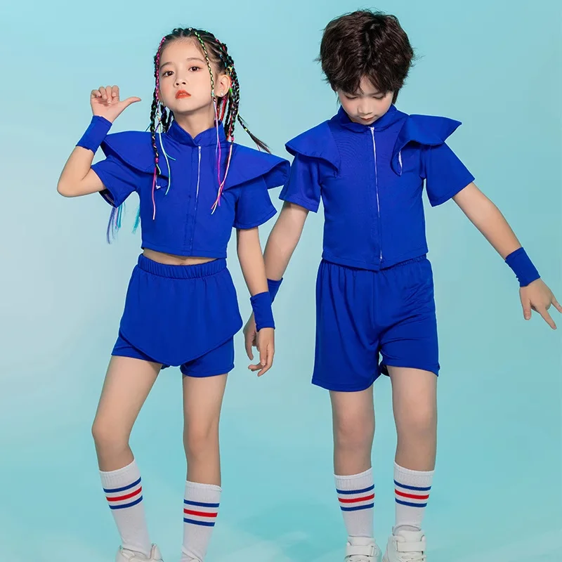 

Костюм для джазового танца для девочек и мальчиков, костюмы для выступлений в стиле хип-хоп, платья de fiesta, костюм болельщика для девочек и мальчиков