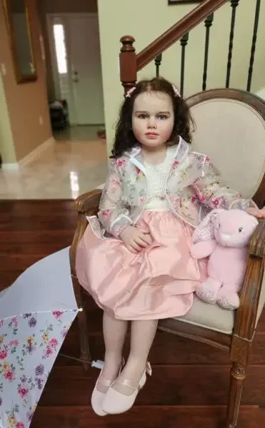 DLS Customized LimitedSupply 42inch 4kg Reborn Baby Gabriella With Hand-Rooted Hair Painted Kit Huge Girl With Cloth Body