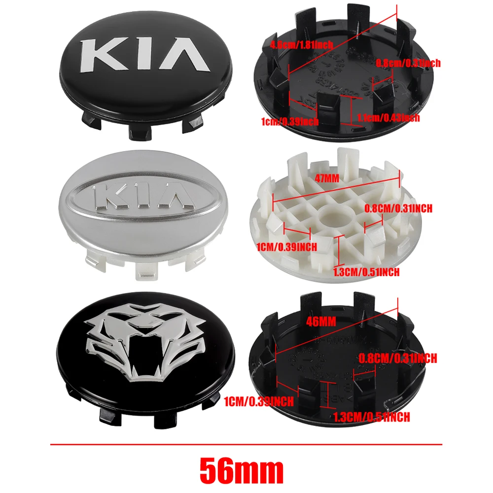 56/65mm Car Wheel Center Hub Caps Stickers Badge Cover For KIA K2 K3 K5 K7 EV6 KX3 Soul Seltos Sportage Ceed RIO Picanto Sorento view 4