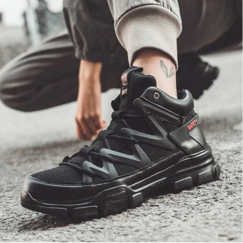 

Рабочие ботинки с железным носком, неразрушимая обувь, мужская легкая рабочая обувь, нескользящие рабочие кроссовки с защитой от проколов, сверхлегкая защитная обувь 47