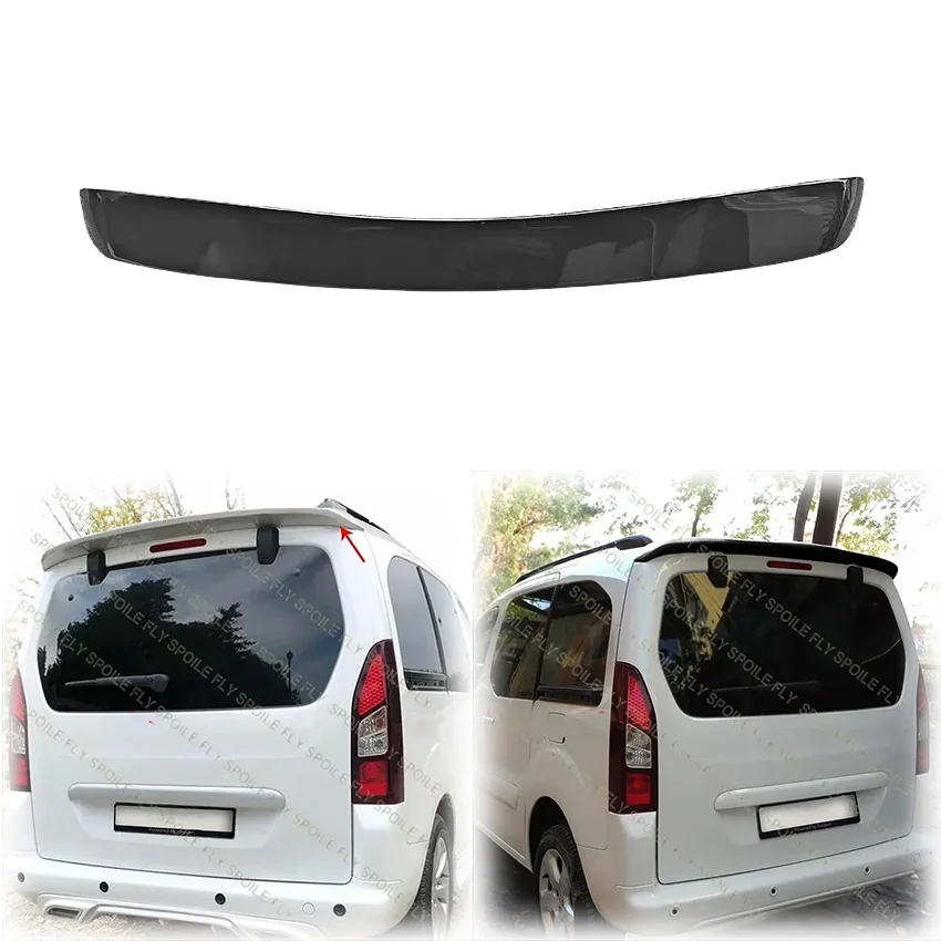 2009 To 2018 For Peugeot Partner Tepee Car Rear Roof Wing Spoiler Lip Cover Body Kit By High Quality ABS Glossy Black Body Kit