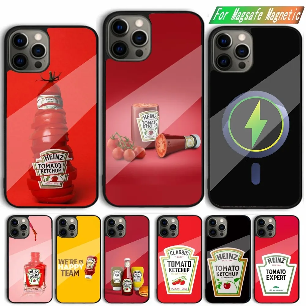 Heinz Tomate Ketchup Senf Handy hülle für iPhone 15,14,13,12,11, plus, Pro,Max Mini Magsafe magnetisches kabelloses Laden