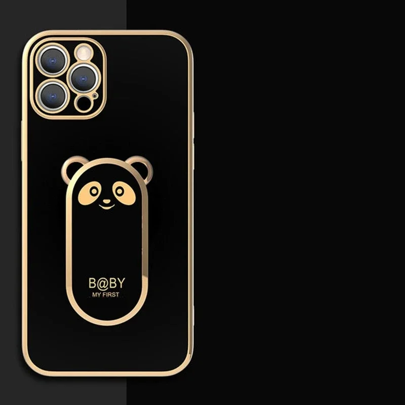 Bear Stand Holder Soft Phone Case For Realme Note 50 8 9 10 11 12 Pro Plus 5G C67 C65 C63 C61 C55 C53 C51 C35 C33 C31 C21Y Cover