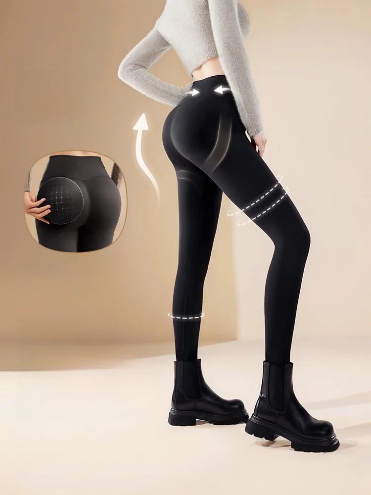 

Брюки для йоги с высокой талией женские, осенне-зимние, новые, на флисовой подкладке, из искусственной кожи, утягивающие, с контролем живота, с эффектом подтяжки ягодиц