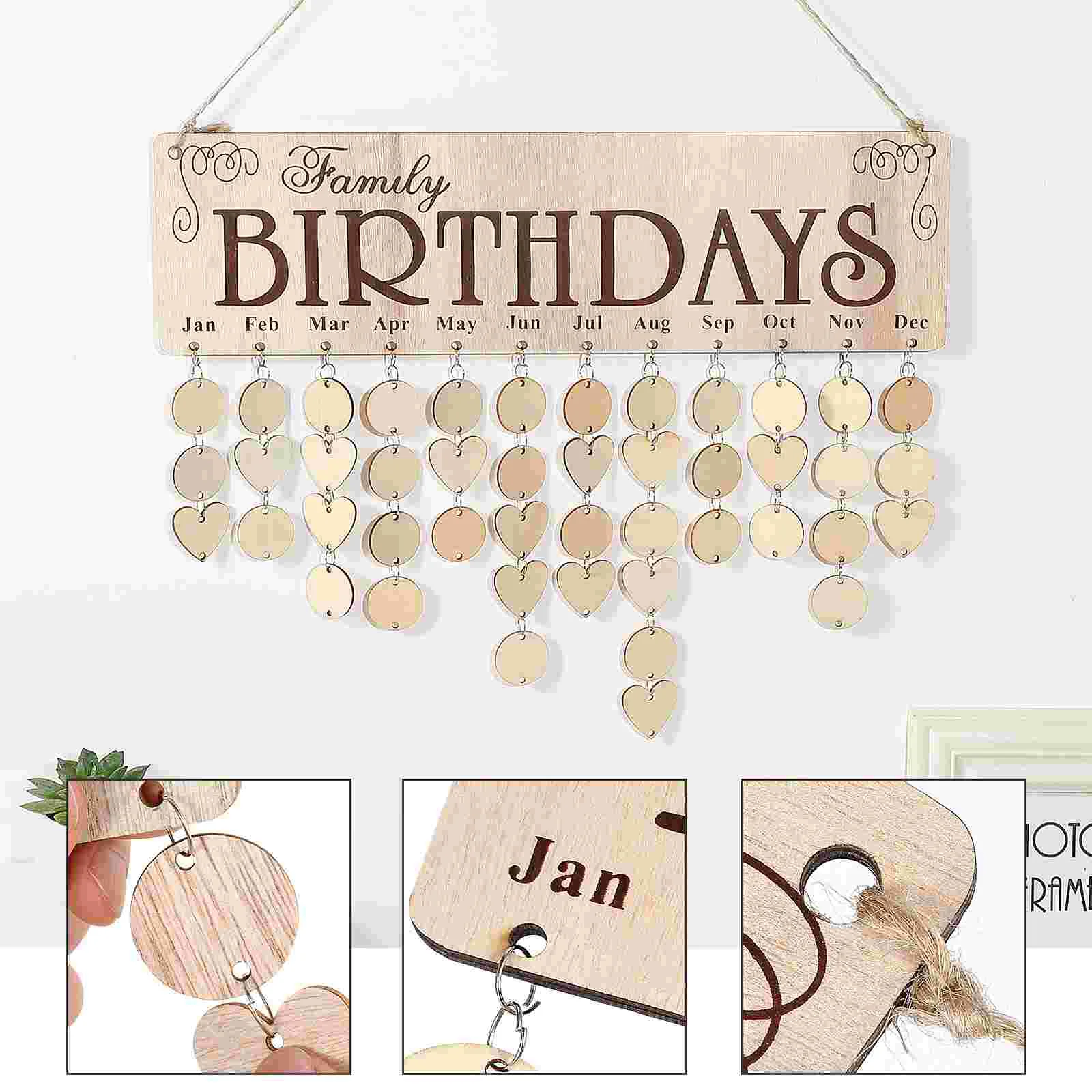 Memorial Plaques Reminder Board for Wall Label Birthday Calendar Home Hanging Decor