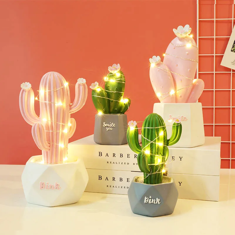 1pc Cute Cactus Ornaments TV Cabinet Desktop Layout Plant Shapes Birthday Gift Room Decoration Supplies Living Room Decoration