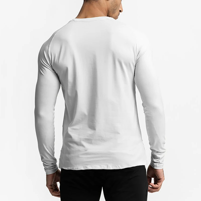 Mens Fitness Brand Workout Casual Fashion Comfortable Trend Slim Sporting T Shirt  Fit Long Sleeve Bodybuilding T-shirt