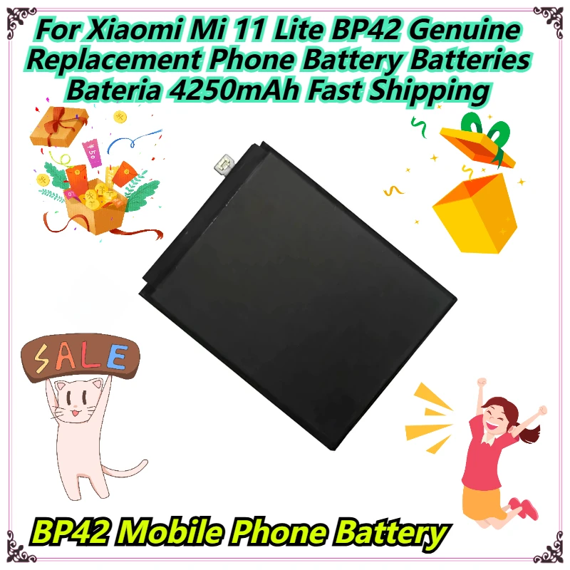 

BP42 аккумулятор мобильного телефона для Xiaomi Mi 11 Lite BP42 оригинальные сменные аккумуляторы для телефона Bateria 4250 мАч Быстрая доставка