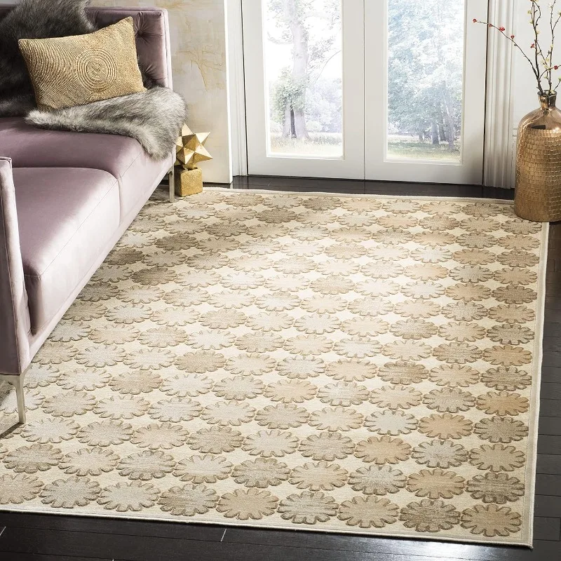 

STEWART x SAFAVIEH 5'1" x 7'6" Stone/Cream MSR74301 Viscose Living Room Dining Bedroom Area Rug
