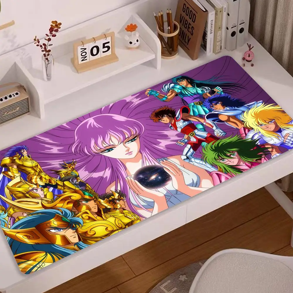 Anime Saint Seiya Mousepad Mouse Mat Desk Mat With Pad Gaming Accessories Prime Gaming XXL Keyboard Pad Padding Mat