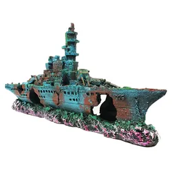 Aquarium Decoration Ship Resin Boat Fish Tank Landscape Sunken Ship Fish Tank Ornament for Aquarium Accessories Home Decor Gift