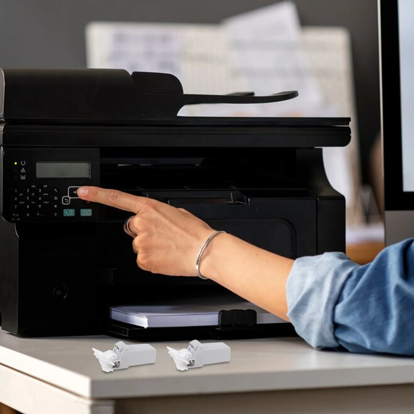 

2Pcs Printer Hinge Replacement Paper Feeder Bracket Durable Plastic Accessory for Document Feeder Assembly Printer Parts