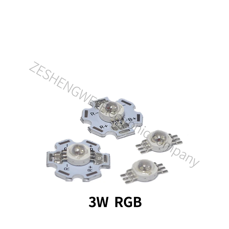 5Pcs High Power Led Lamp Kraal 3W Rgb Full-Color Hoogtepunt Led Lamp Kraal 3W Zes voeten Zeven Kleurrijke Rode, groen En Blauw