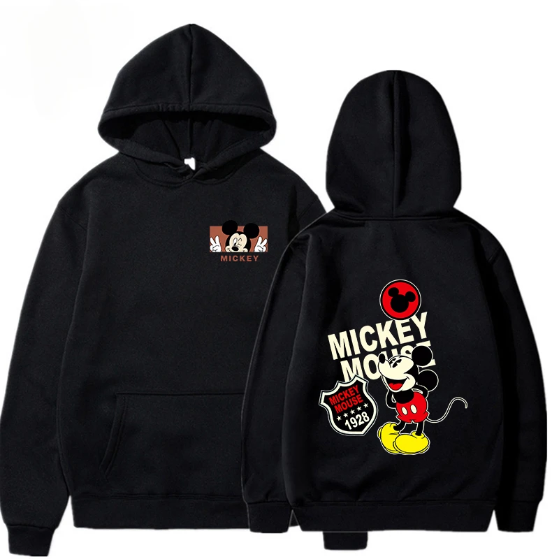 The Autumn and Winter Disney Mickey and Minne Cartoon Anime Periphery Women's Hoodie Soft and Cute Couple's Clothing Hoodie