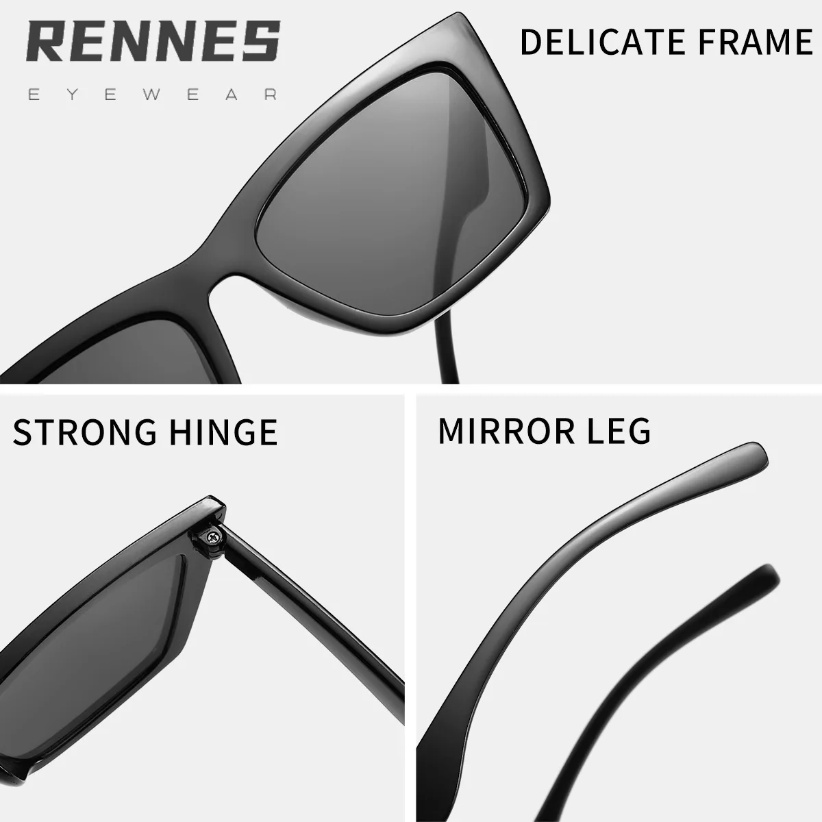 نظارات شمسية نسائية على شكل عين القطة على الطراز الأوروبي UV400 حماية كاملة نظارات كلاسيكية موضة Ins نظارات شمسية كلاسيكية مع عدسة مضادة للأشعة فوق البنفسجية