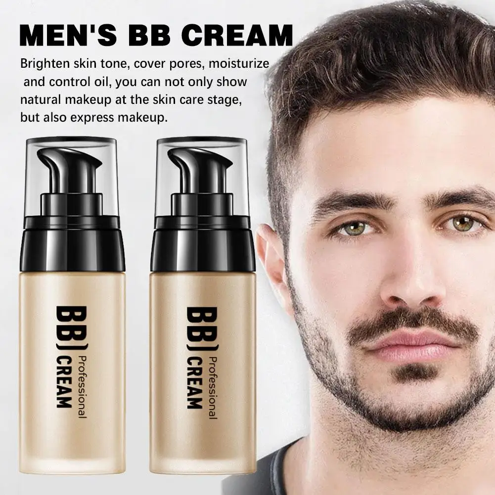 BB Cream for Men Full Coverage Facial Concealer Long Lasting Makeup Foundation Waterproof Men BB Liquid Foundation Cosmetics