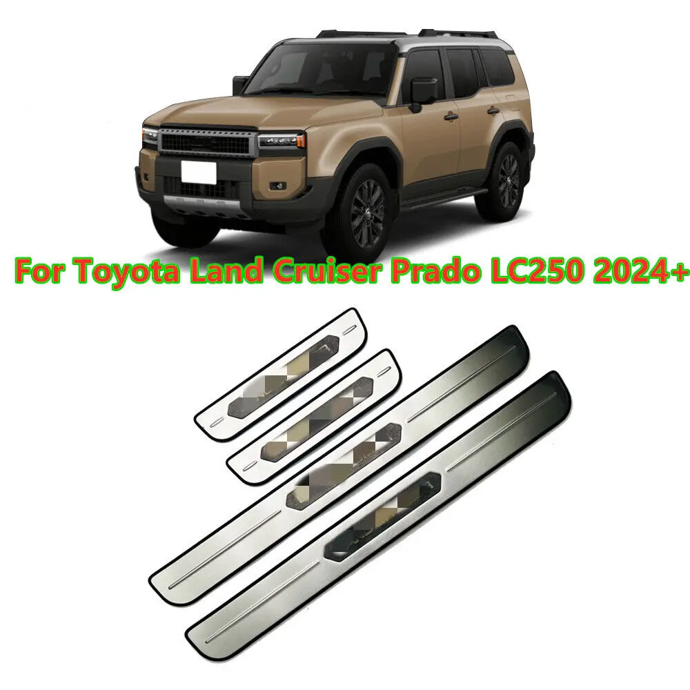 

4X Outside Door Sill Scuff Molding Trim Cover for Land Cruiser Prado J250 2024