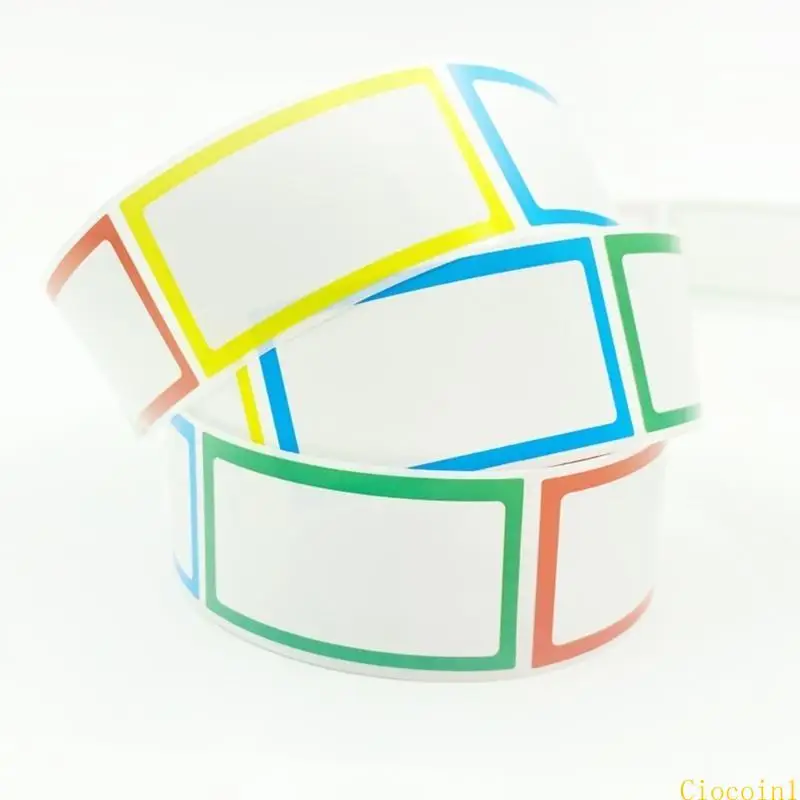 A3PC 250Pcs Colorful Border Name Label Sticker Clothing Labels Sticker for School