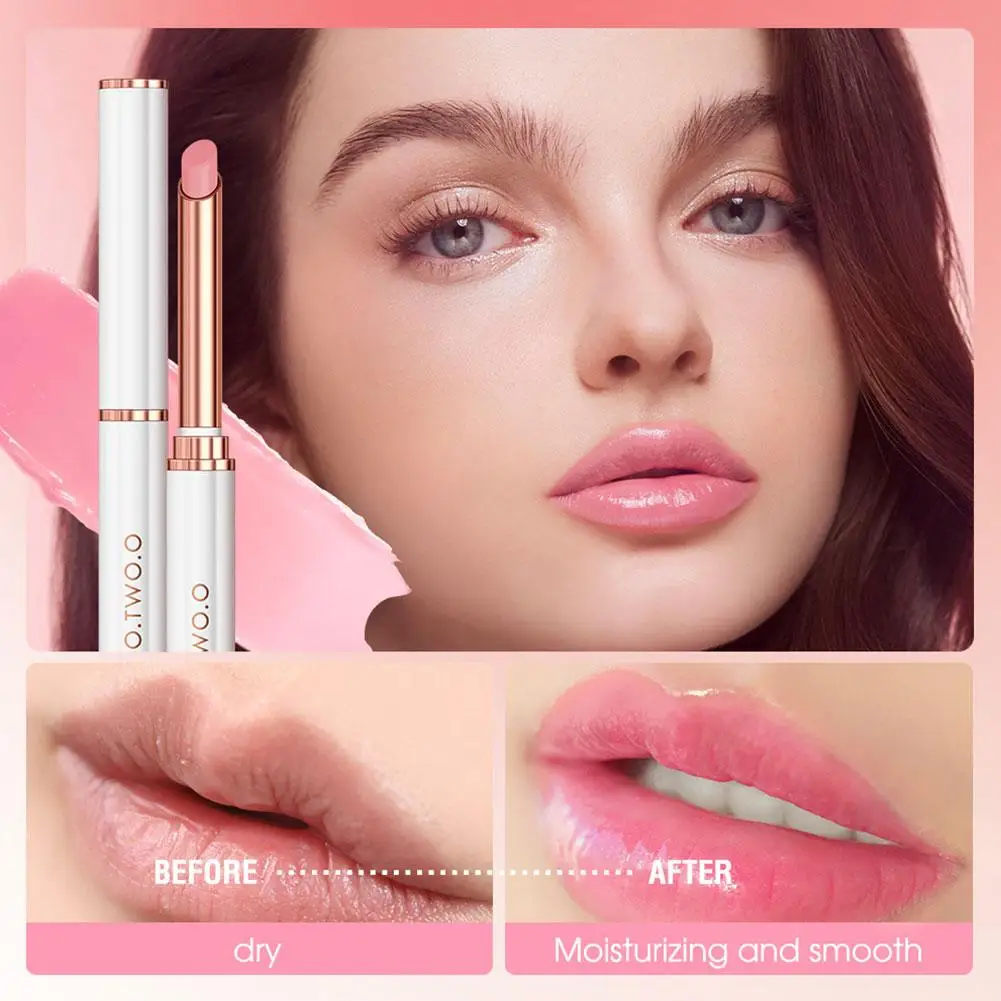 Lipstik tahan air bunga Jelly lipstik transparan bunga warna panjang Balsem bunga warna tahan lama lipstik berubah 6 bibir B2X8