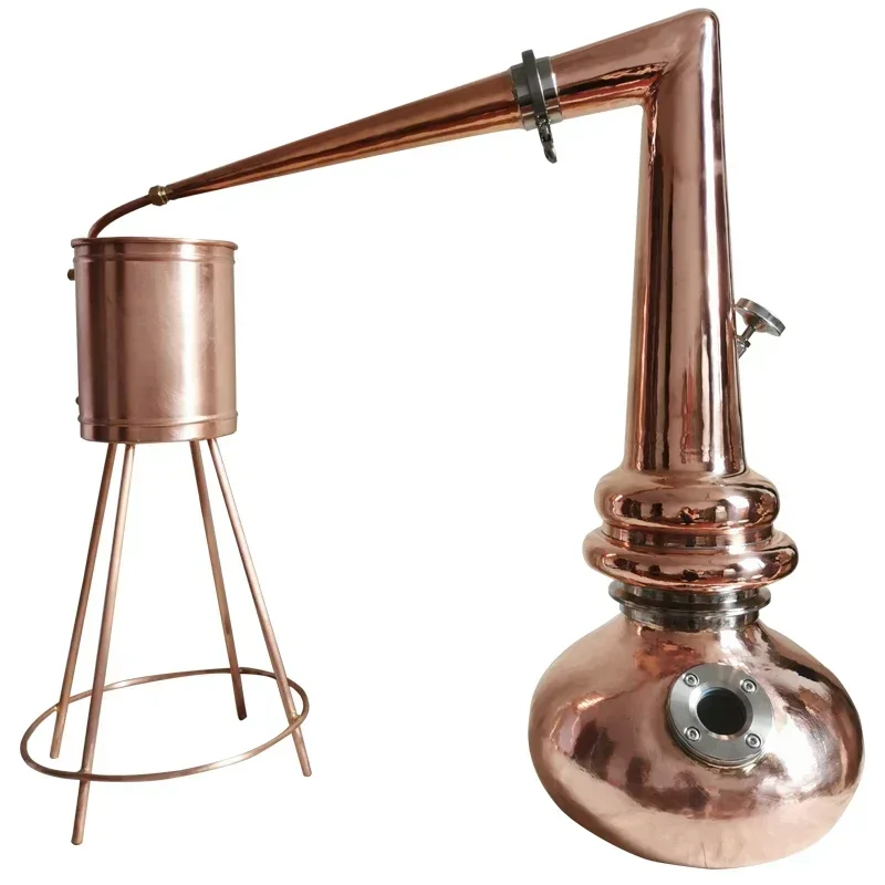 20L Copper Distiller DIY Home Brew Water Wine Brandy Essential Oil Brewing Kitswan-neck distiller