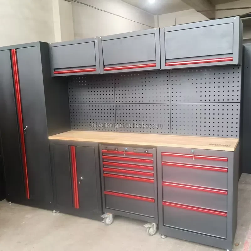 Combination Cabinet High-Durable Steel Workbench Cabinet Customizable Heavy-Duty Workshop Tools Garage Storage System OEM