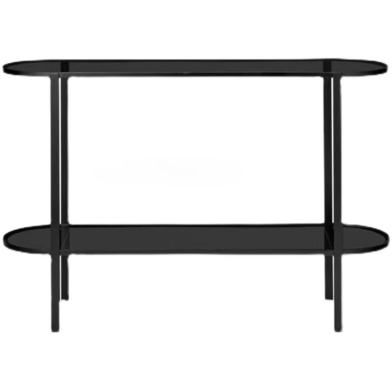 Nordic Console Simple Modern Ultra-Narrow Entry Side View Table Shelf Tempered Glass Lobby Console Tables