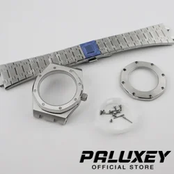 41mm Sapphire Glass Watch Case + Strap Stainless Steel Bracelet NH34 NH35 NH36 NH38 NH70 NH72 Case Modified AP Parts