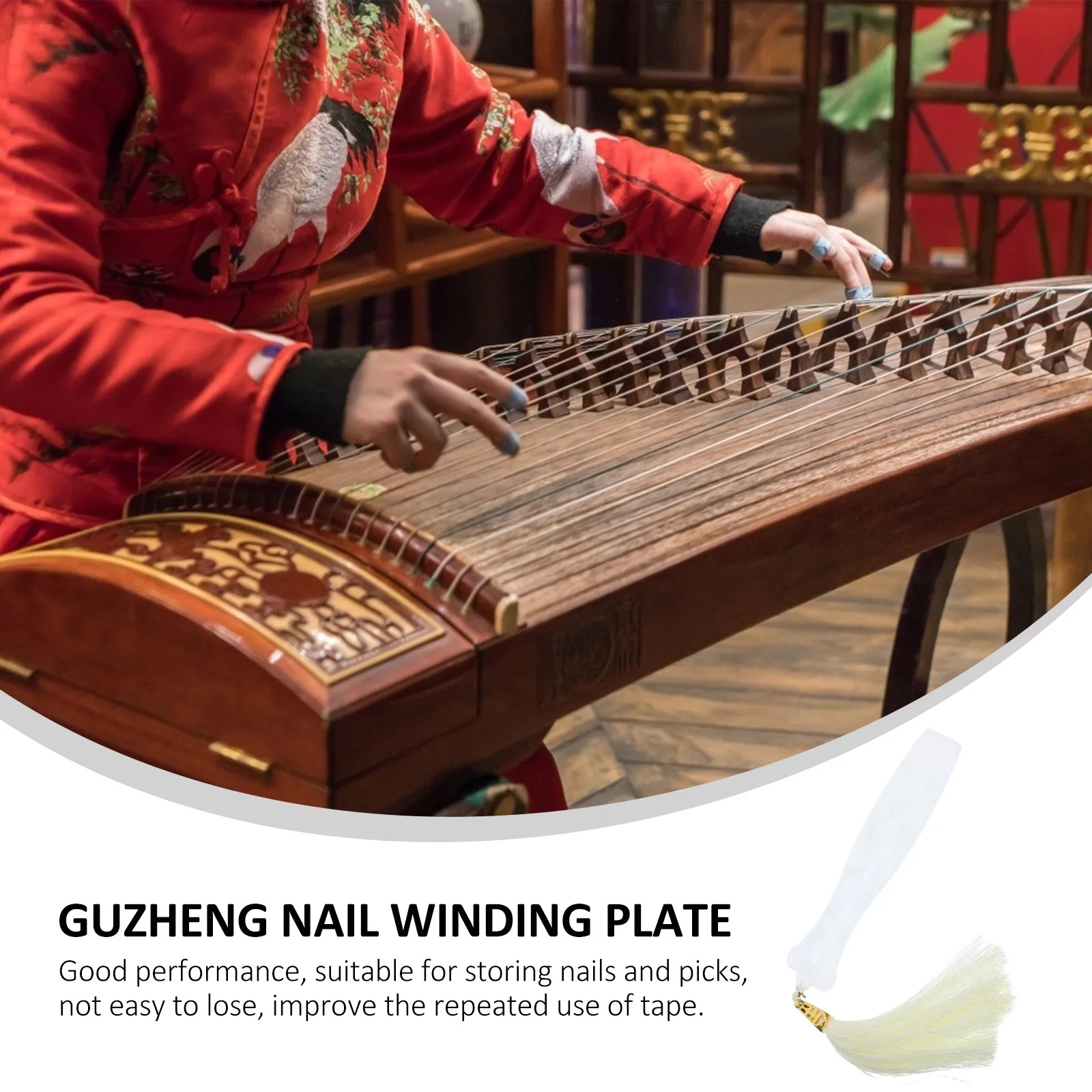 لوحة لف أظافر Guzheng البلاستيكية الاحترافية المتينة المحمولة لتخزين أظافر Pipa منظم Guzheng Pick