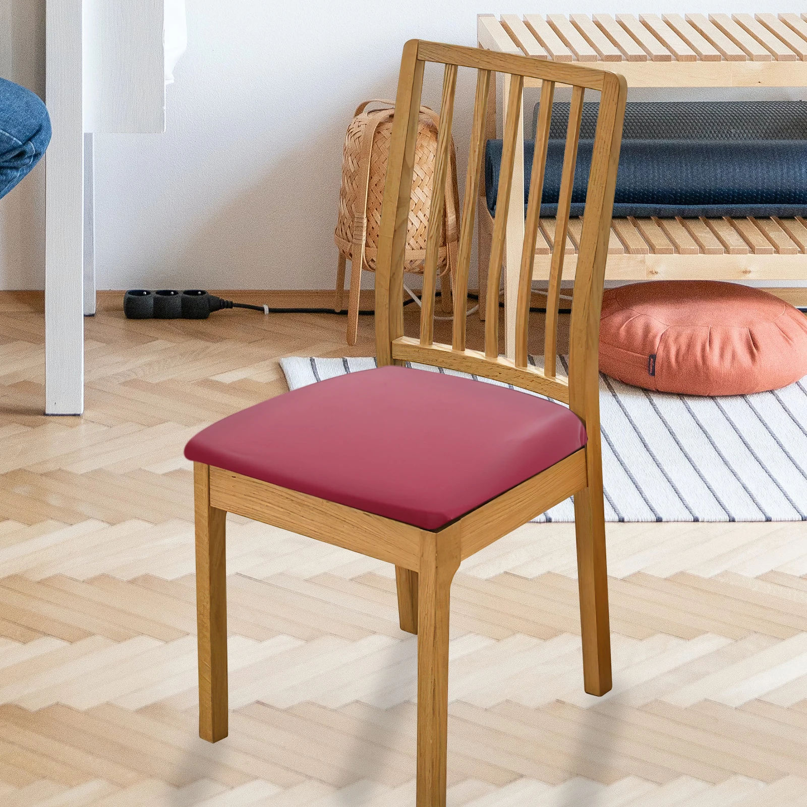 

2Pcs Modern PU Chair Cover Simple Design Elastic Slipcover Practical Gift Idea PU Chair Cover Home Decor, Chairs Supplies,