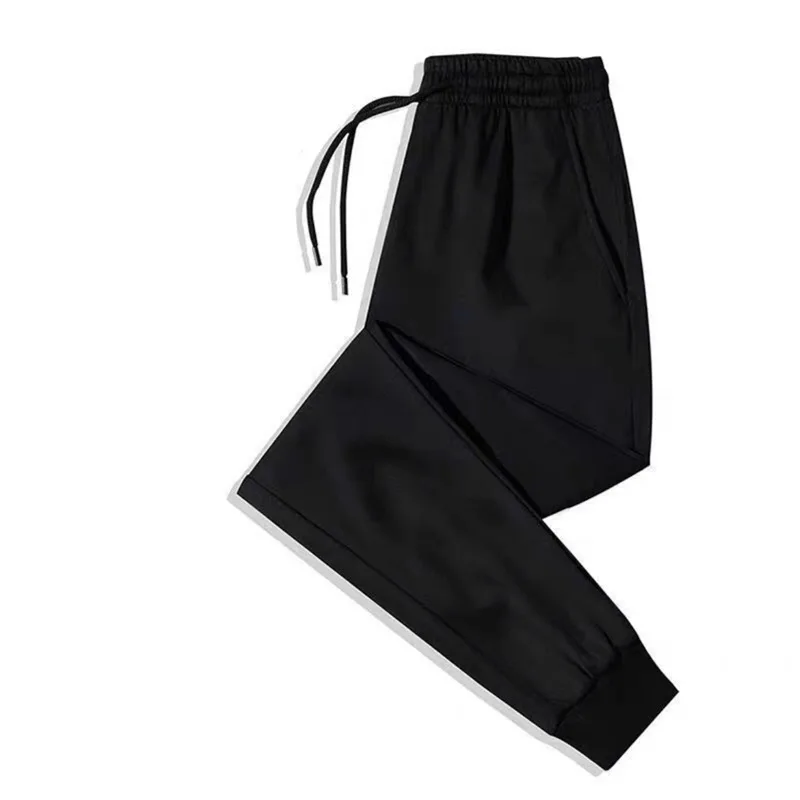 Pantaloni dritti estivi a righe in seta di ghiaccio Plus Size 5xl-m pantaloni Casual sottili a righe da uomo pantaloni larghi e traspiranti da uomo