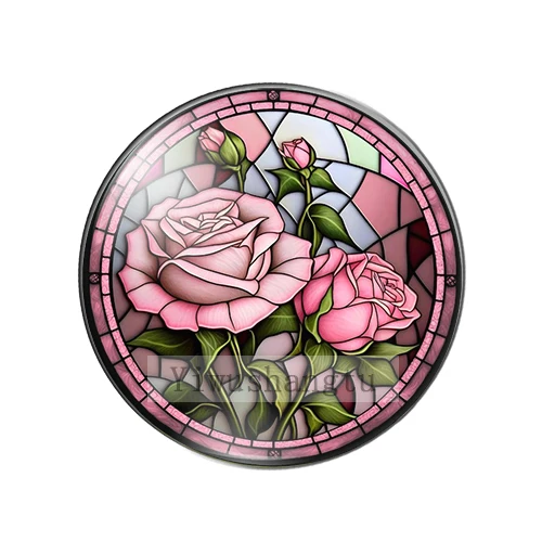 Colorful  Rose Lotus Sunflower FlowersArt Paintings 8mm/12mm/20mm/25mm Round photo glass cabochon demo flat back Making findings