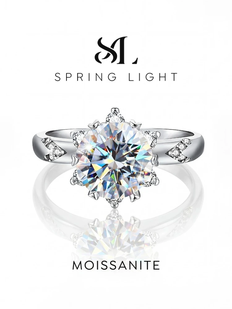 

Роскошные кольца с муассанитом 2 карата для женщин, из стерлингового серебра 925 пробы, солитер, для свадьбы и помолвки, изысканные ювелирные изделия