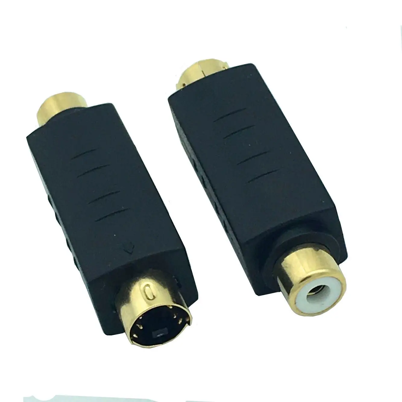 S-Video Male to RCA Female Composite Video Adapter Plug Converter, Mini Din 4 PIN Coupler Extension Connector