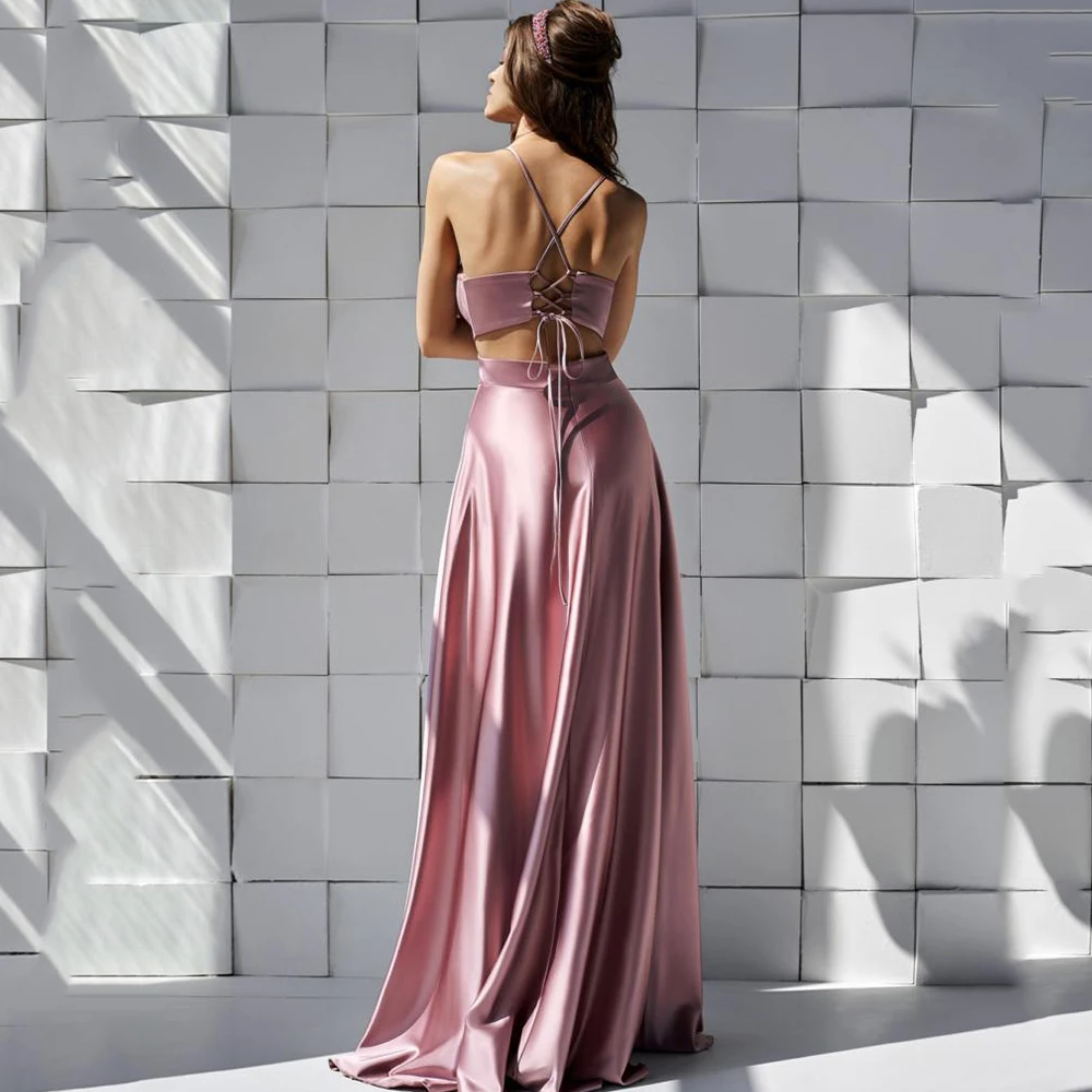 Sexy Backless Sleeveless Prom Dress Spaghetti Strap Evening Party  Maix  Celebrity Banquet Gown Vestidos Wedding 