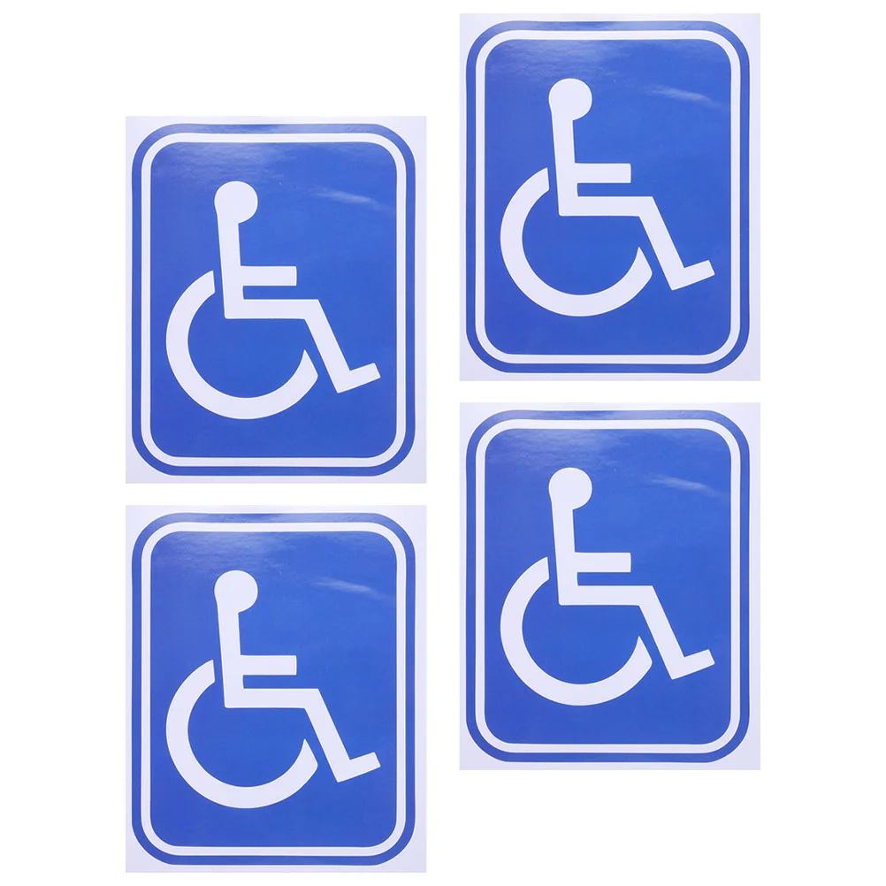 

4 Pcs Disability Stickers Logo Disabled Wheelchair Symbol Office for Car Window