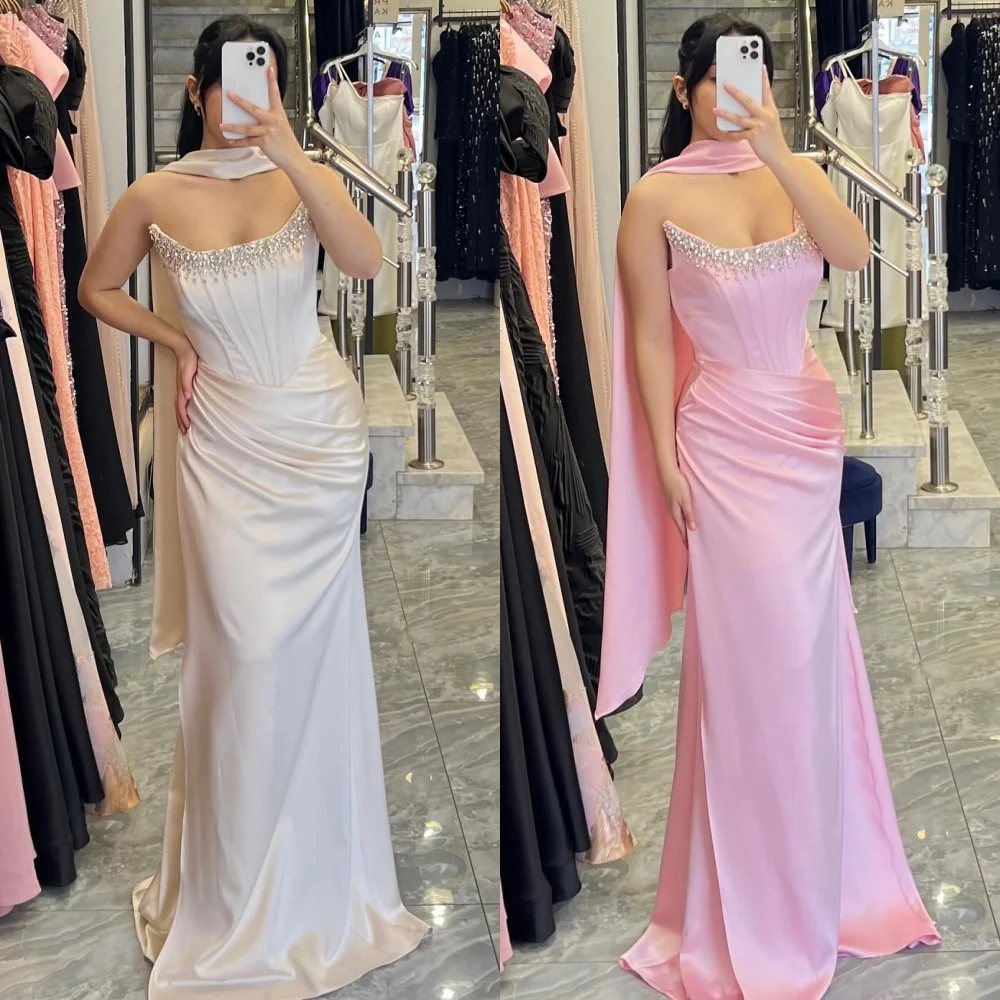 

Customized Sparkle Intricate Pleat Rhinestone Mermaid Strapless Long Dresses Bespoke Occasion Dresses Sizes Available Fashion