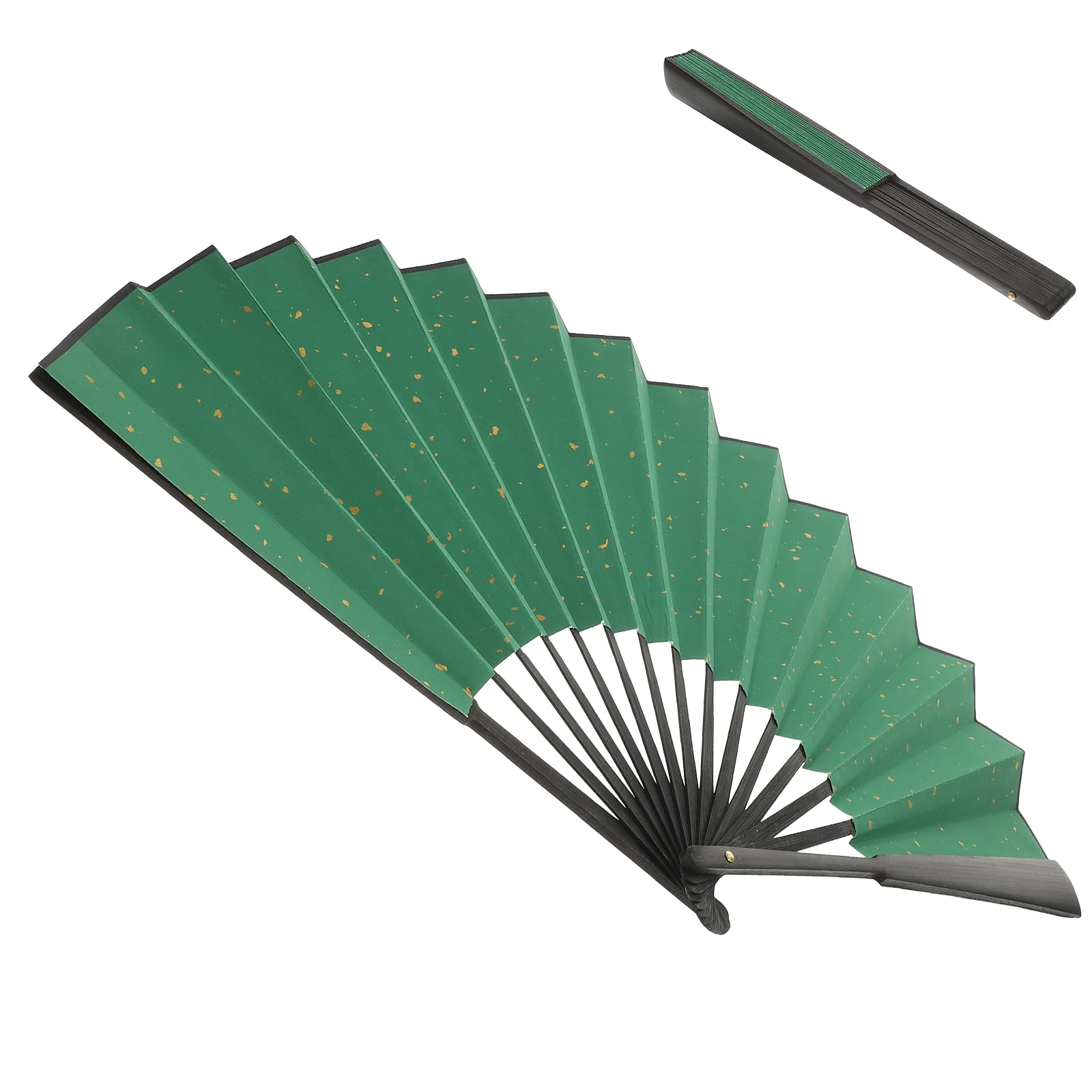 

Batik Gold Sprayed Rice Paper Folding Fan Handheld Fans Chinese Foldable Portable Summer Cooling Wedding Party DIY Decor Strong
