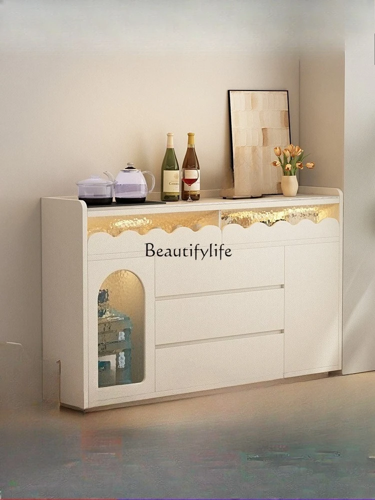 

*Multifunctional solid wood tea bar cabinet kettle integrated household small apartment