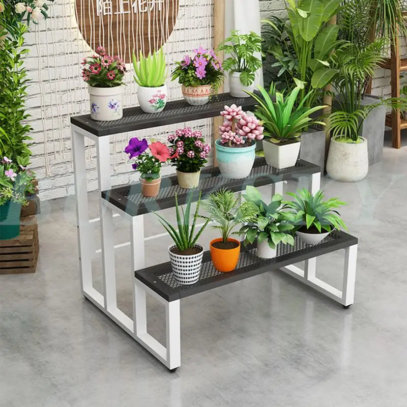 Flower Stand Plant Stand 2/3/4Tier Flower Shelf Planter Rack Storage Organizer Display Indoor Garden Balcony Floor-standing Rack