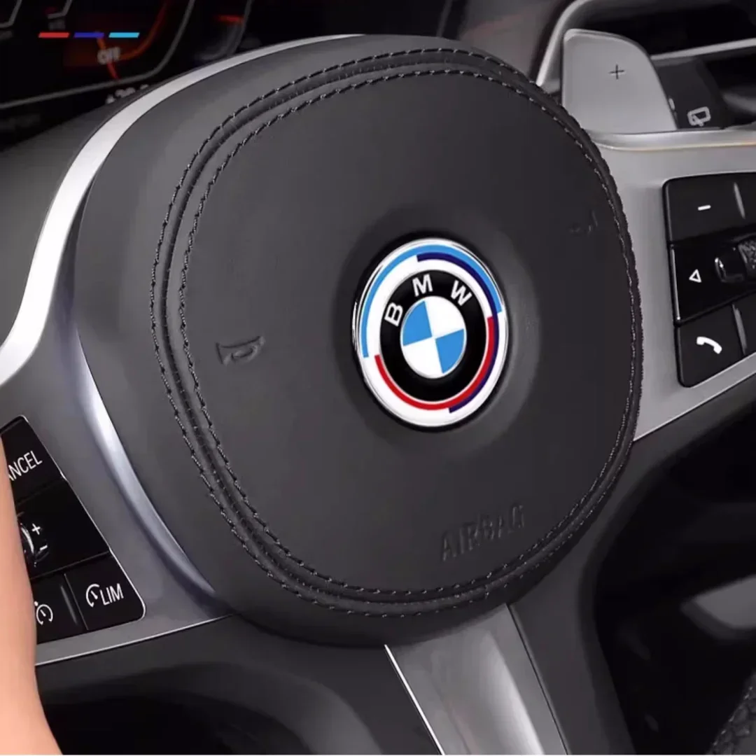 1Pcs 46mm Car Steering Wheel Badge Emblem Sticker For All BMW Series E36 E46 E53 E90 E60 E61 E93 E87 X1 X3 X5 X6 F30 F20 F10