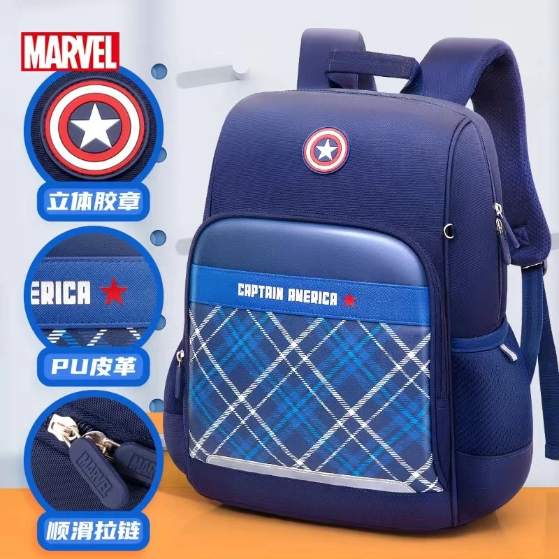 Disney-Bolsas escolares para meninos, Homem-Aranha de Ferro, grau 1-3, ombro primário, mochila ortopédica, Capitão América, 2022