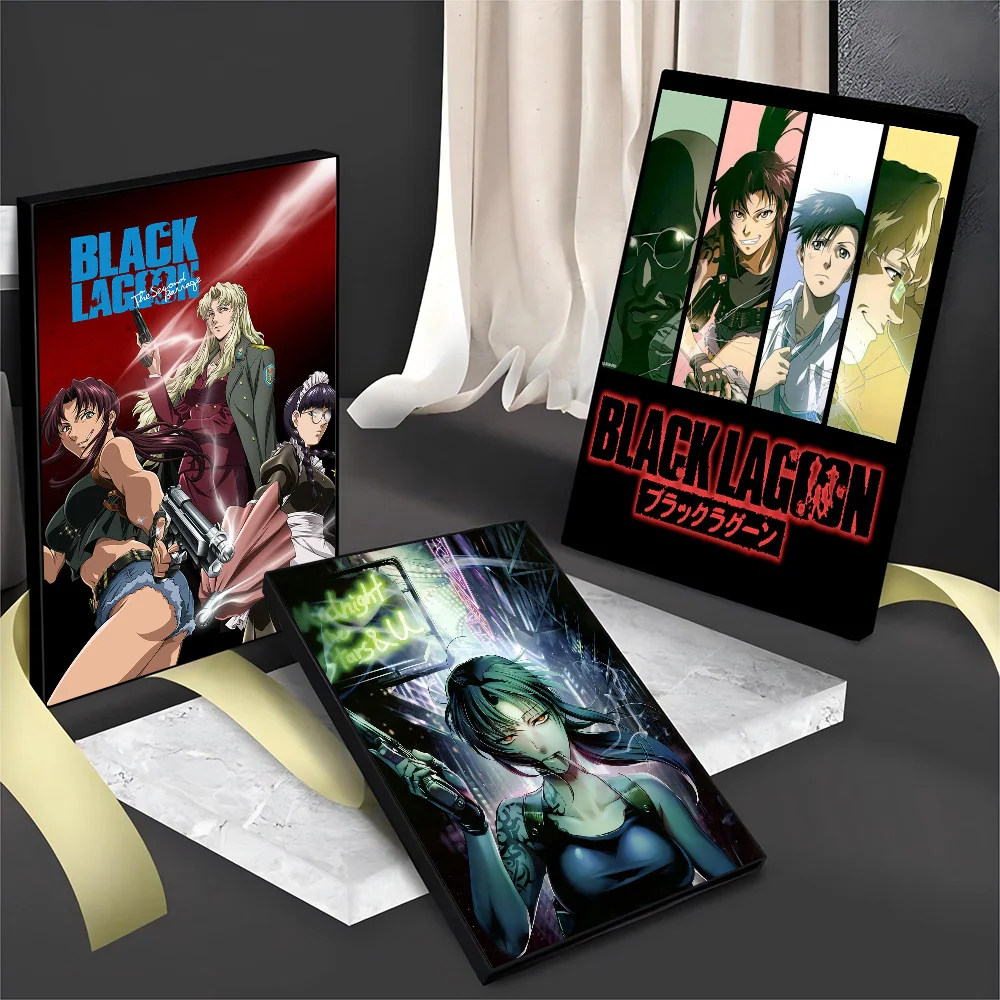 BLACK LAGOON Cartoon Good Quality Prints And Posters Waterproof Paper Sticker Coffee House Bar Posters Wall Stickers