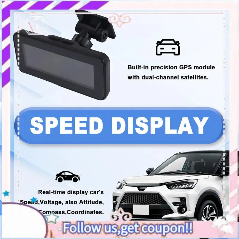 

Easy To Use For All Cars M60 Car GPS HUD Speedometer Intelligent Inclinometer Off-Road Speed Display Tilt Pitch Angle Compass