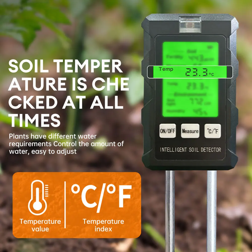 Imagem -05 - Precisão Solo ph Tester ph ec Umidade Luz Solar Umidade do ar Temp Detector Monitor Garden Farm Instrument Detector em Alta
