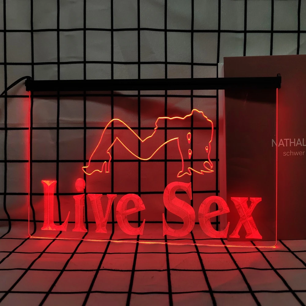 Live Sex Sexy Girl Dancer XXX Retro LED Insegna al neon Decorazioni per la casa con targhe e poster vintage per camera Ufficio Fattoria