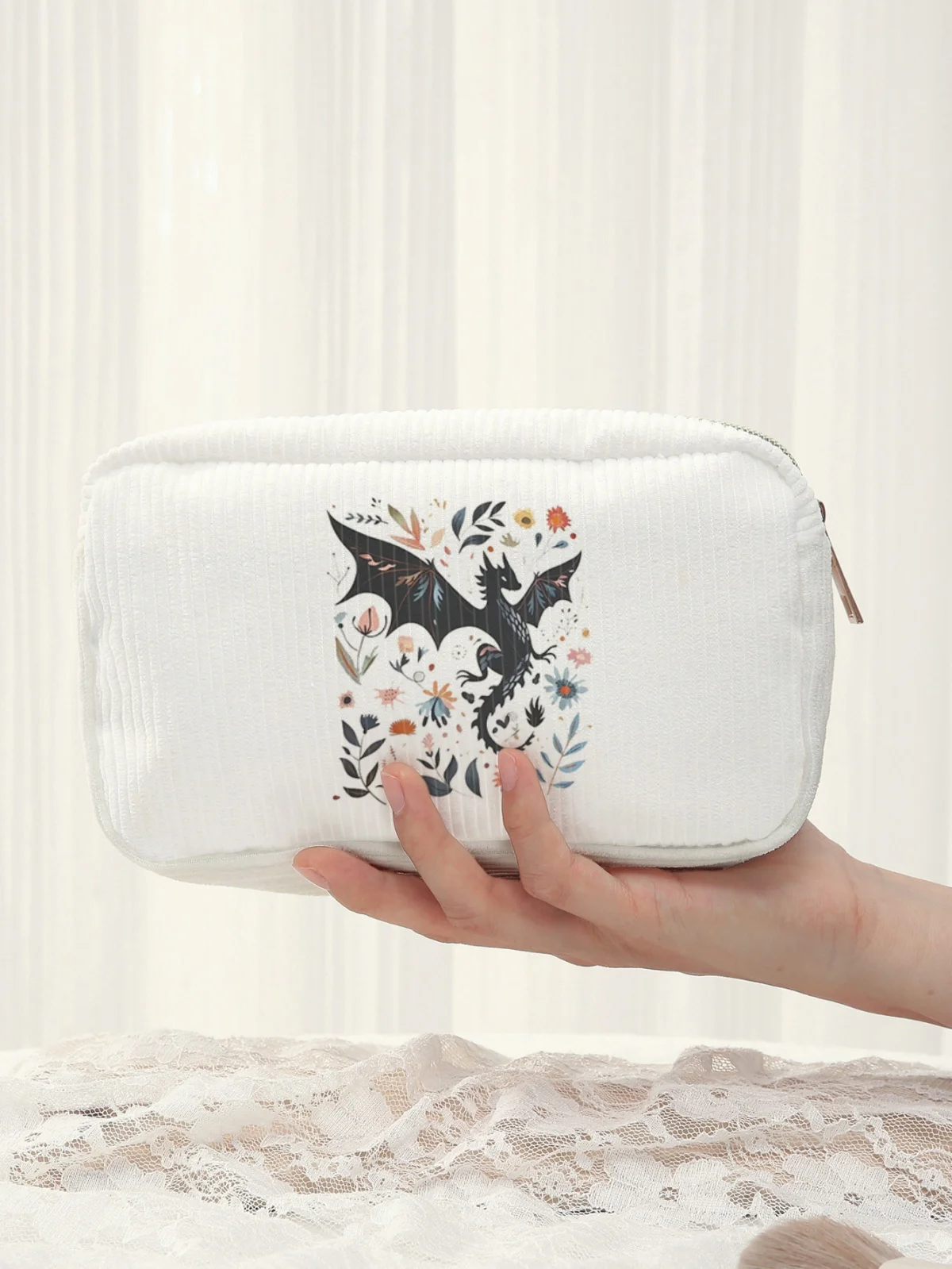 

Косметичка с узором «Темный дракон», большая вместительная дорожная сумка для туалетных принадлежностей, женская сумка для хранения косметики