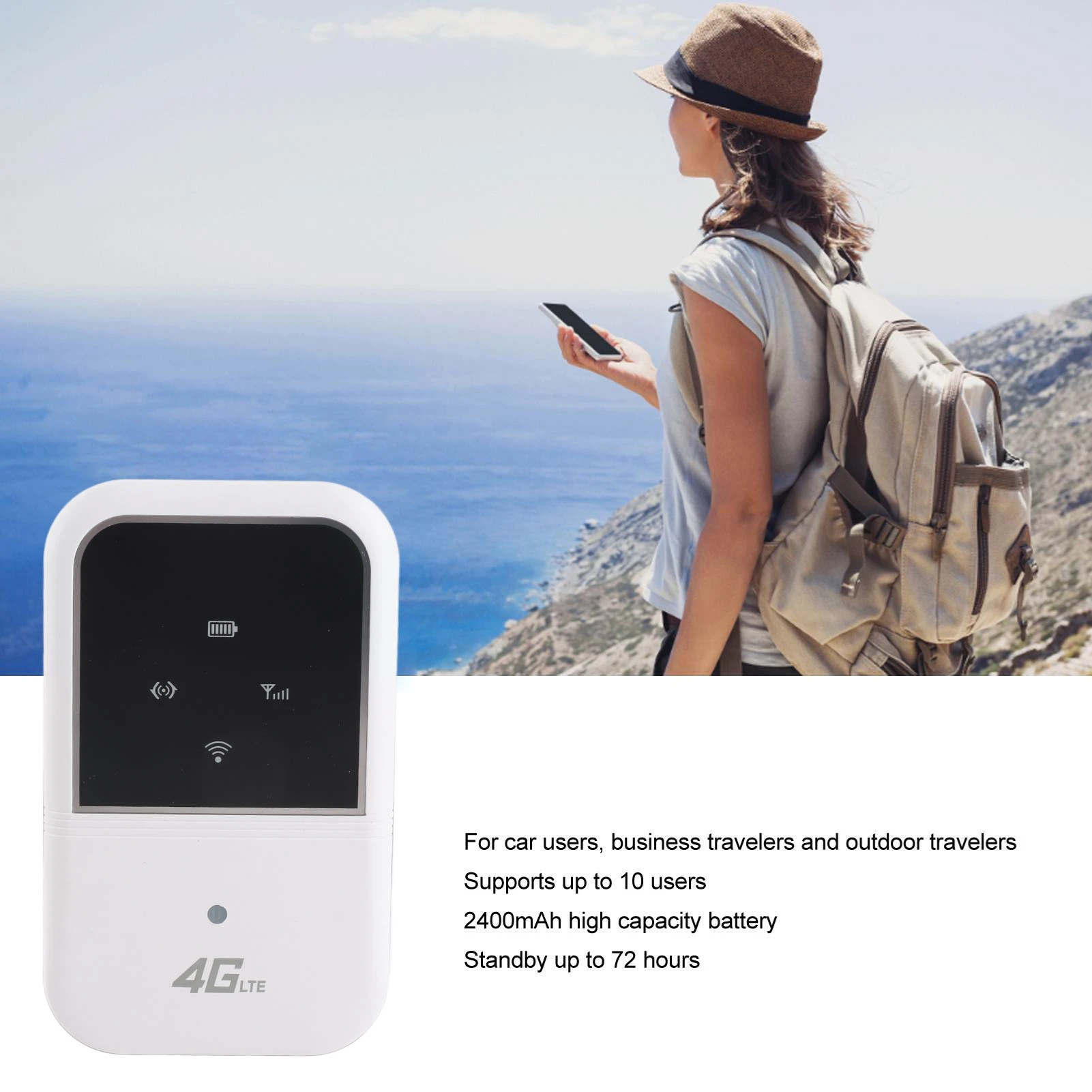 

M80 Mobile WiFi Hotspot Multifunction Plug in Card Slim Portable 4G WiFi Router with LED Display for Outdoor Car Travel