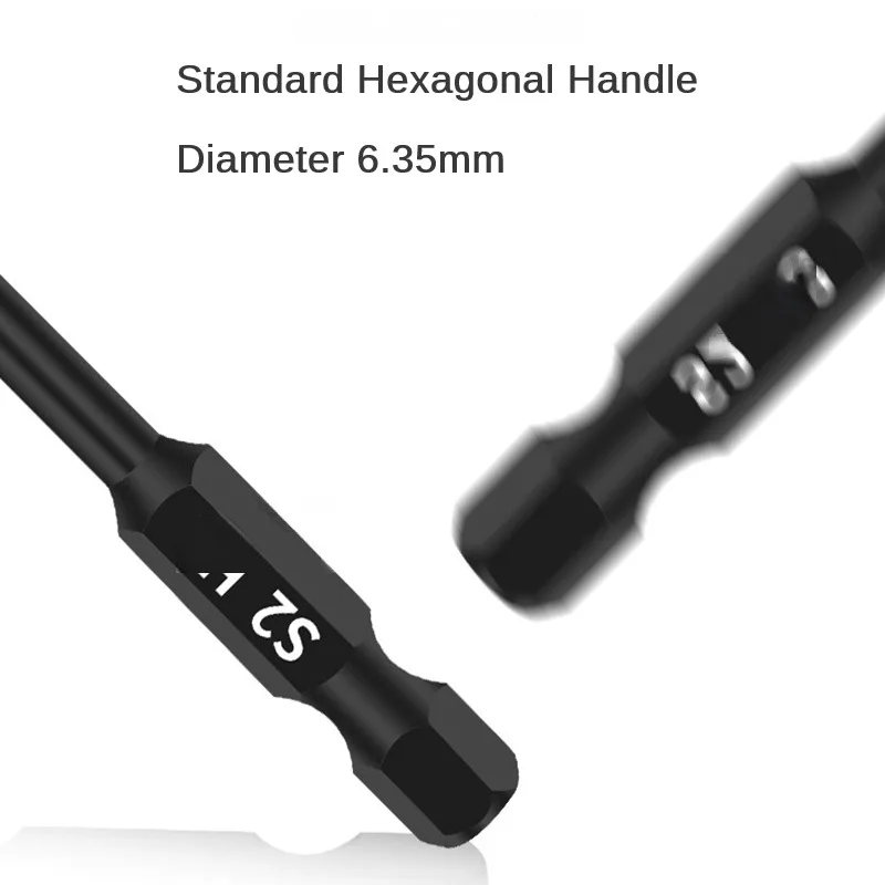 Imagem -03 - Ball End Hex Cabeça Allen Wrench Broca Grupo Hex Shank Magnetic Metric s2 Aço Chave de Fenda Bits 14 Pcs