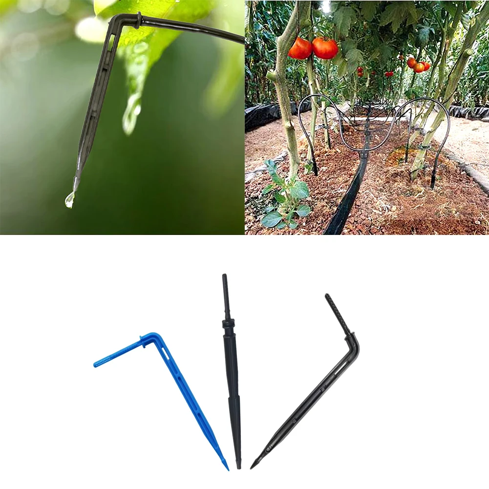 50pcs Hose Bend Arrow Dripper Garden Irrigation Potted Flowers Water Dropper Drip Gardening Irrigation System Micro Flow Dripper