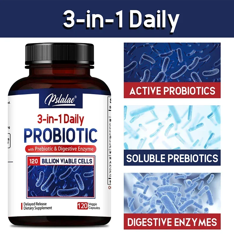 Probiotics + Prebiotics + Digestive Enzymes - Promote Intestinal Flora Digestive Health Women & Men Provide Lasting EnergySupple